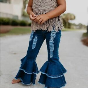 Oopsie Daisy Denim Double Ruffle Jeans size 3